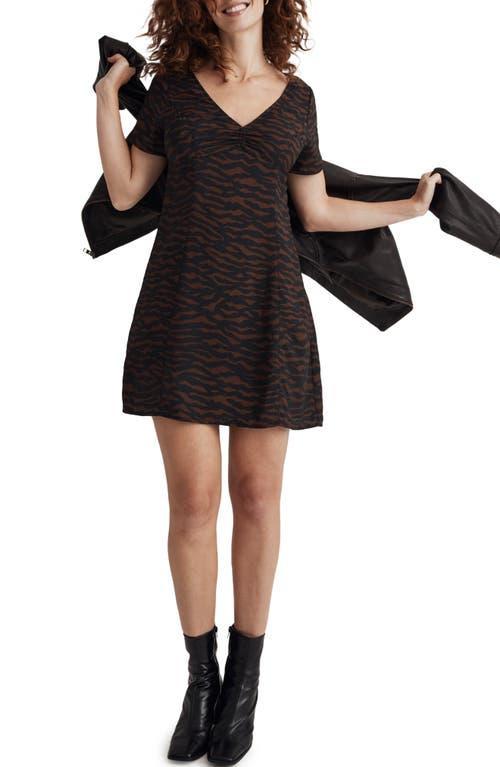 Madewell Abstract Animal Print V-Neck Minidress Product Image