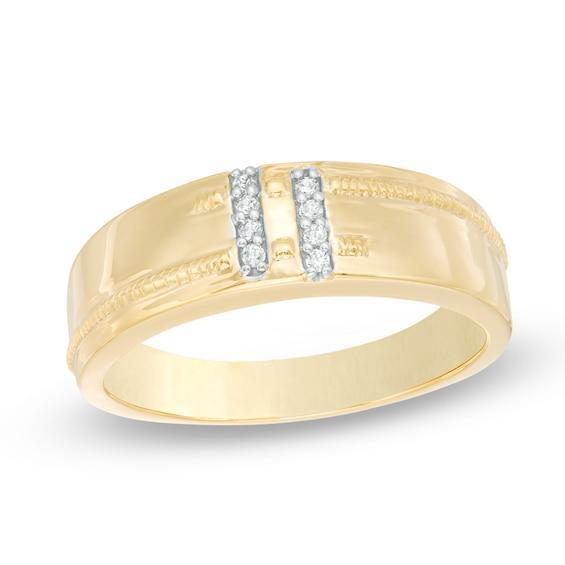 Men's Diamond Accent Wedding Band in 10K Gold Product Image