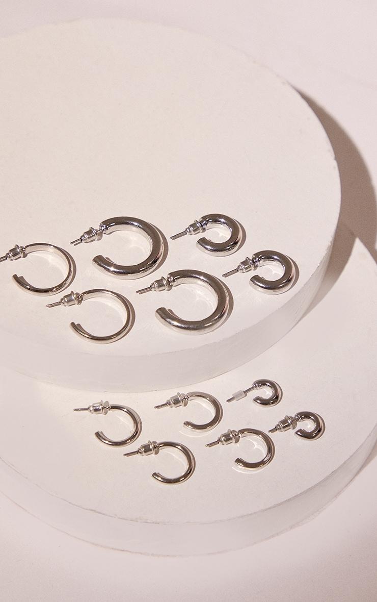 Silver Simple Hoop 6 Pack Earrings Product Image