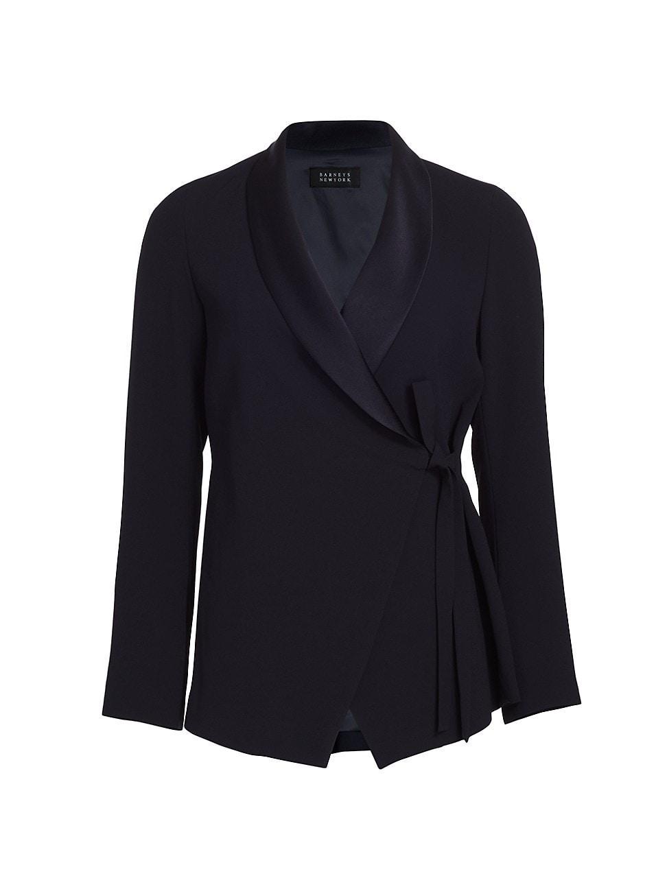 Womens Satin-Collar Wrap Jacket Product Image