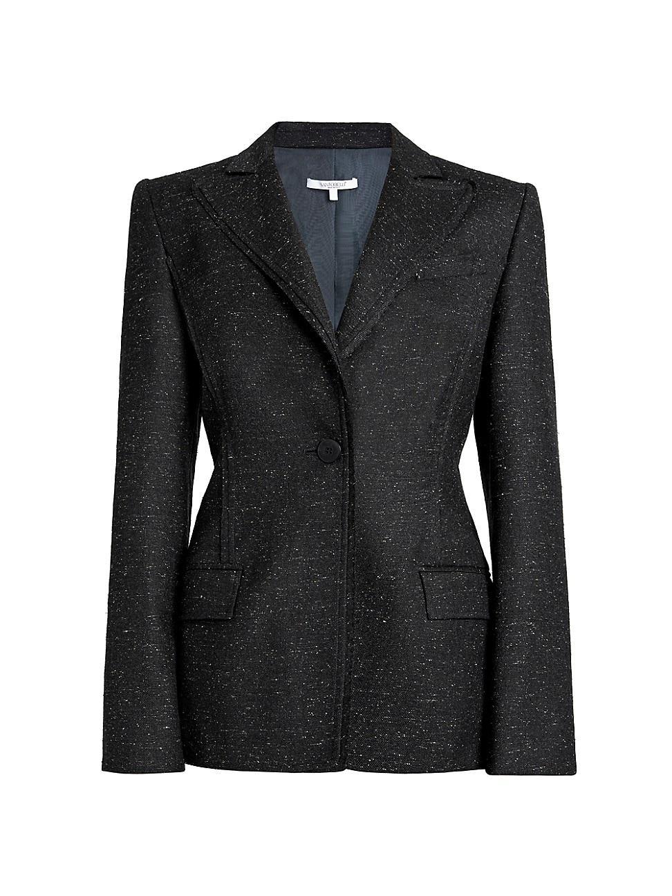 Womens Single-Breasted Wool-Blend Blazer Product Image