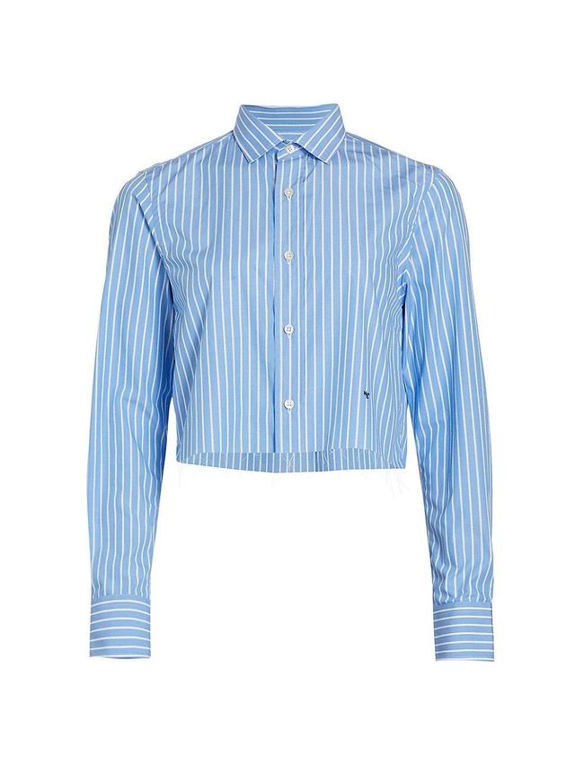 Womens Classic Stripe Cropped Shirt Product Image