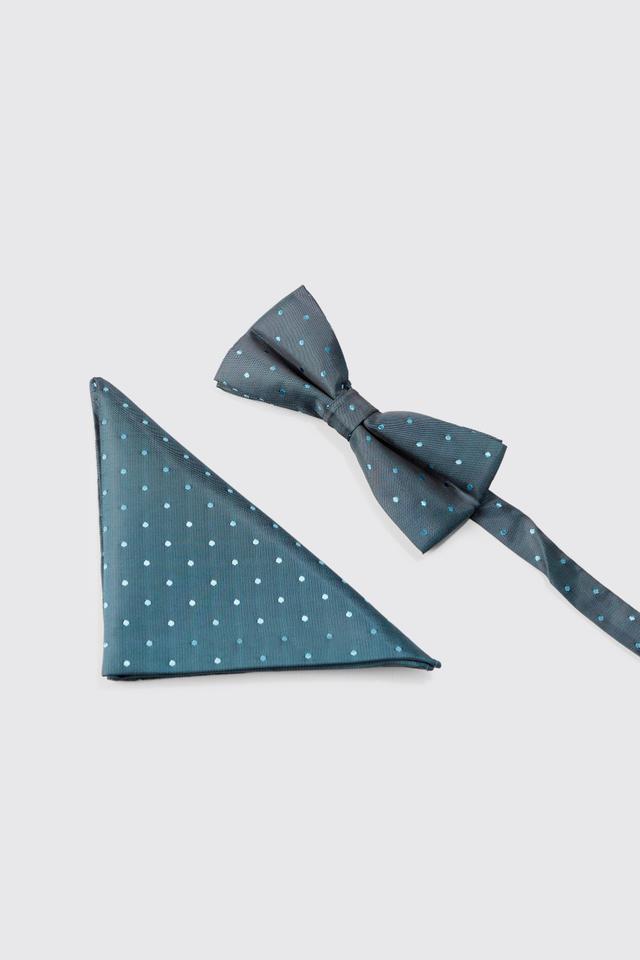 Polka Dot Bow Tie And Pocket Square Pack | boohooMAN USA Product Image