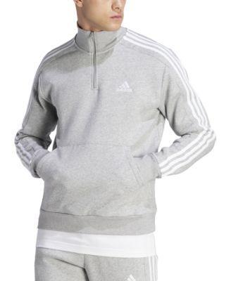 adidas Mens Essentials Fleece 3-Stripes Quarter-Zip Sweatshirt - Legend Ink Product Image