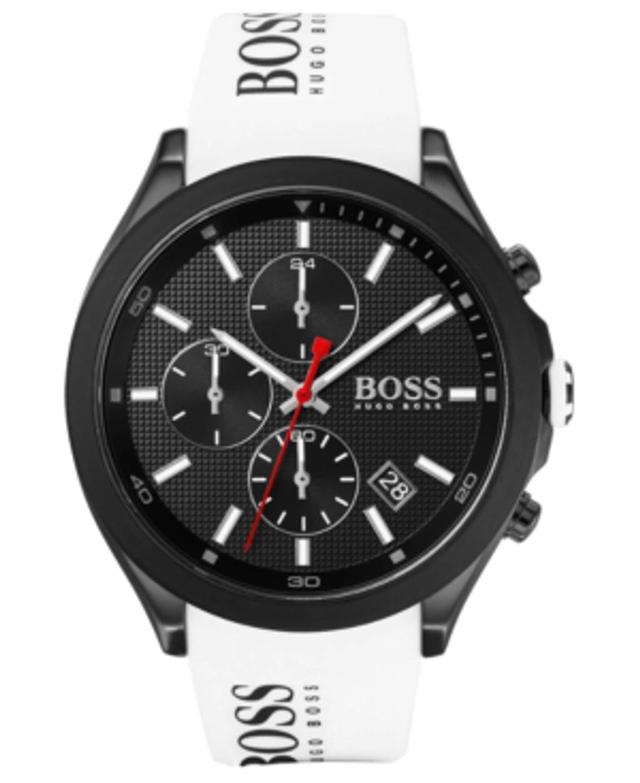 Men's Velocity Black Stainless Steel & Silicone-strap Chronograph Watch Product Image