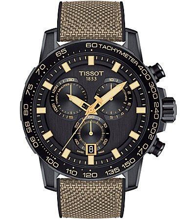 Tissot Mens Supersport Chronograph Beige Fabric Strap Watch Product Image