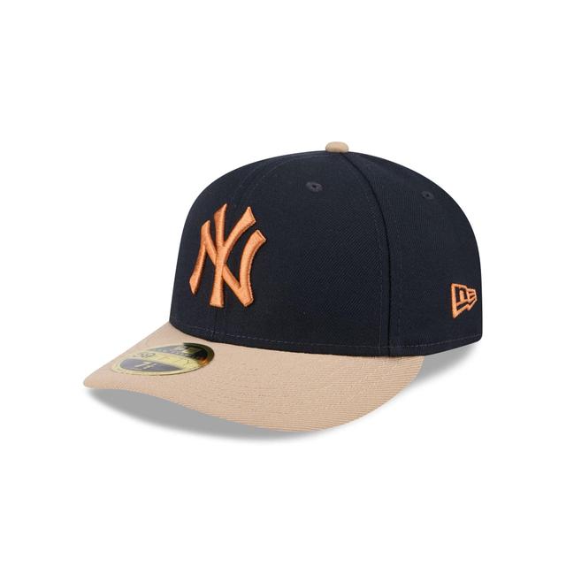 New York Yankees Blue Ivory Low Profile 59FIFTY Fitted Hat Male Product Image