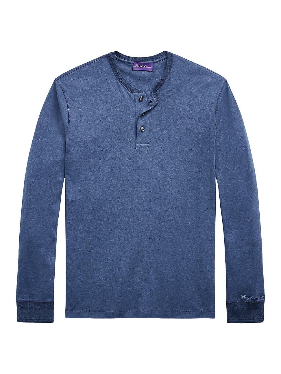 Mens Cotton Crewneck Henley Product Image