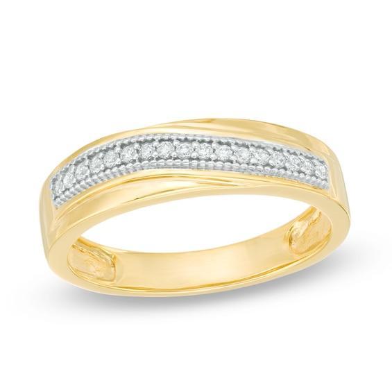 Men's 1/6 CT. T.w. Diamond Wedding Band in 10K Gold Product Image