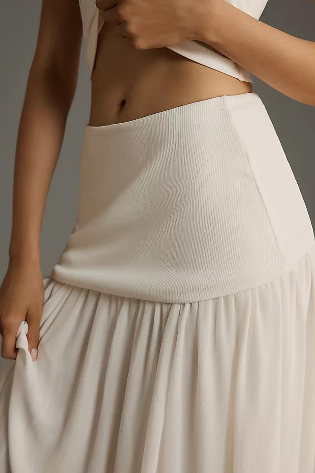 By Anthropologie Dropped Yoke-Waist Maxi Skirt Product Image