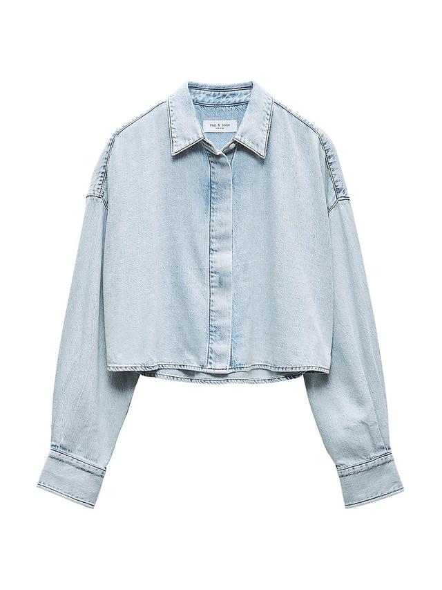 Womens Raquel Crop Denim Shirt Product Image