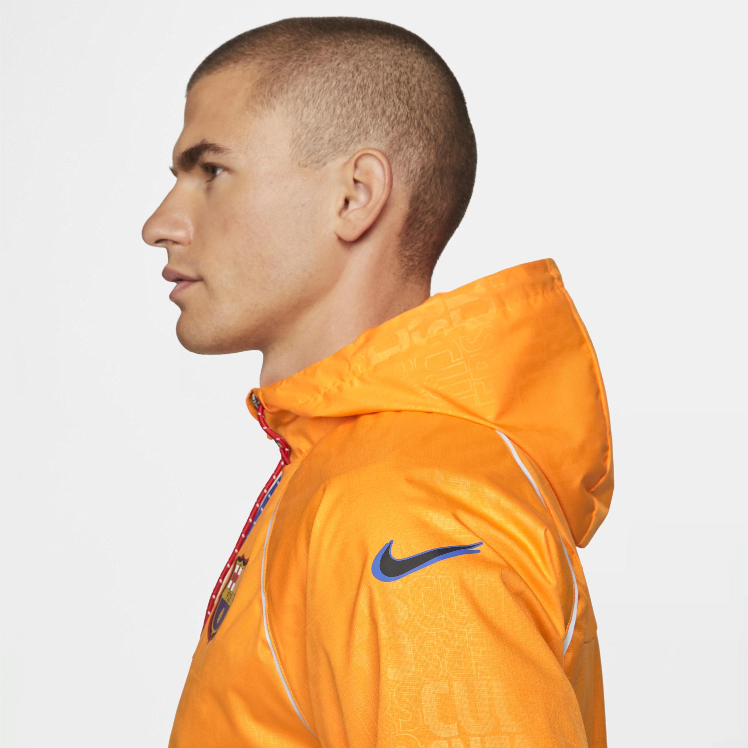 Mens Nike Orange Barcelona All-Weather Full-Zip Jacket Product Image