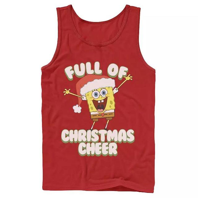 Mens SpongeBob SquarePants Full of Cheer Tank Top Top Grey Product Image