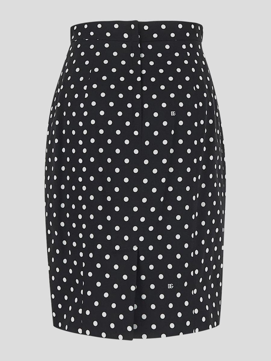 Polka-dot Print Pencil Skirt In Pois Product Image