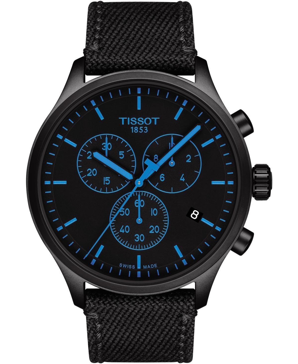 Tissot Mens Swiss Chrono Xl T-Sport Black Fabric Strap Watch 45mm - Black Product Image