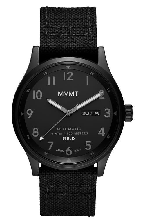 Mvmt Mens Field Automatic Black Canvas Strap Watch 42mm Product Image