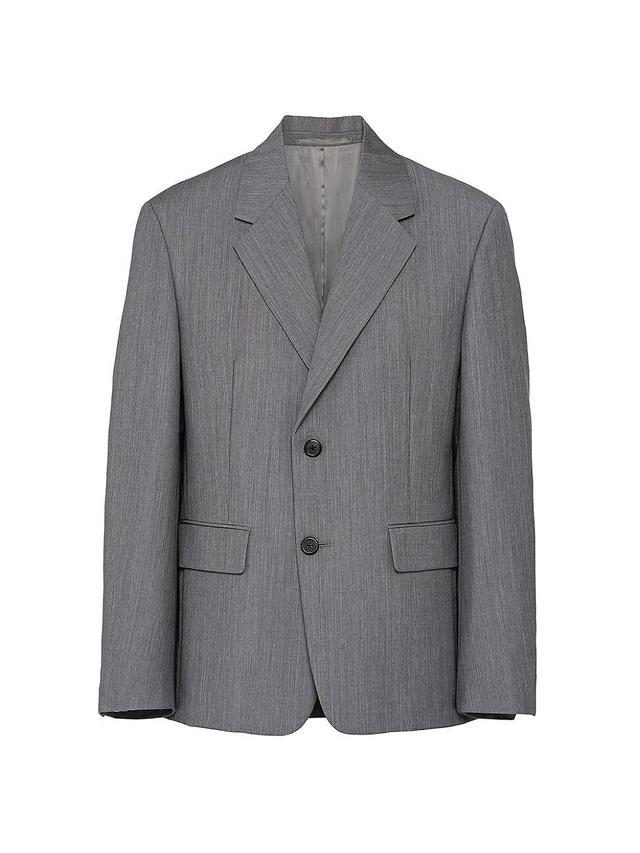 Mens Single-Breasted Mohair Wool Jacket Product Image