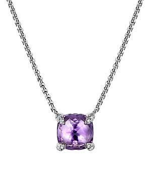 Womens Petite Chatelaine Pendant Necklace with Pave Diamonds Product Image