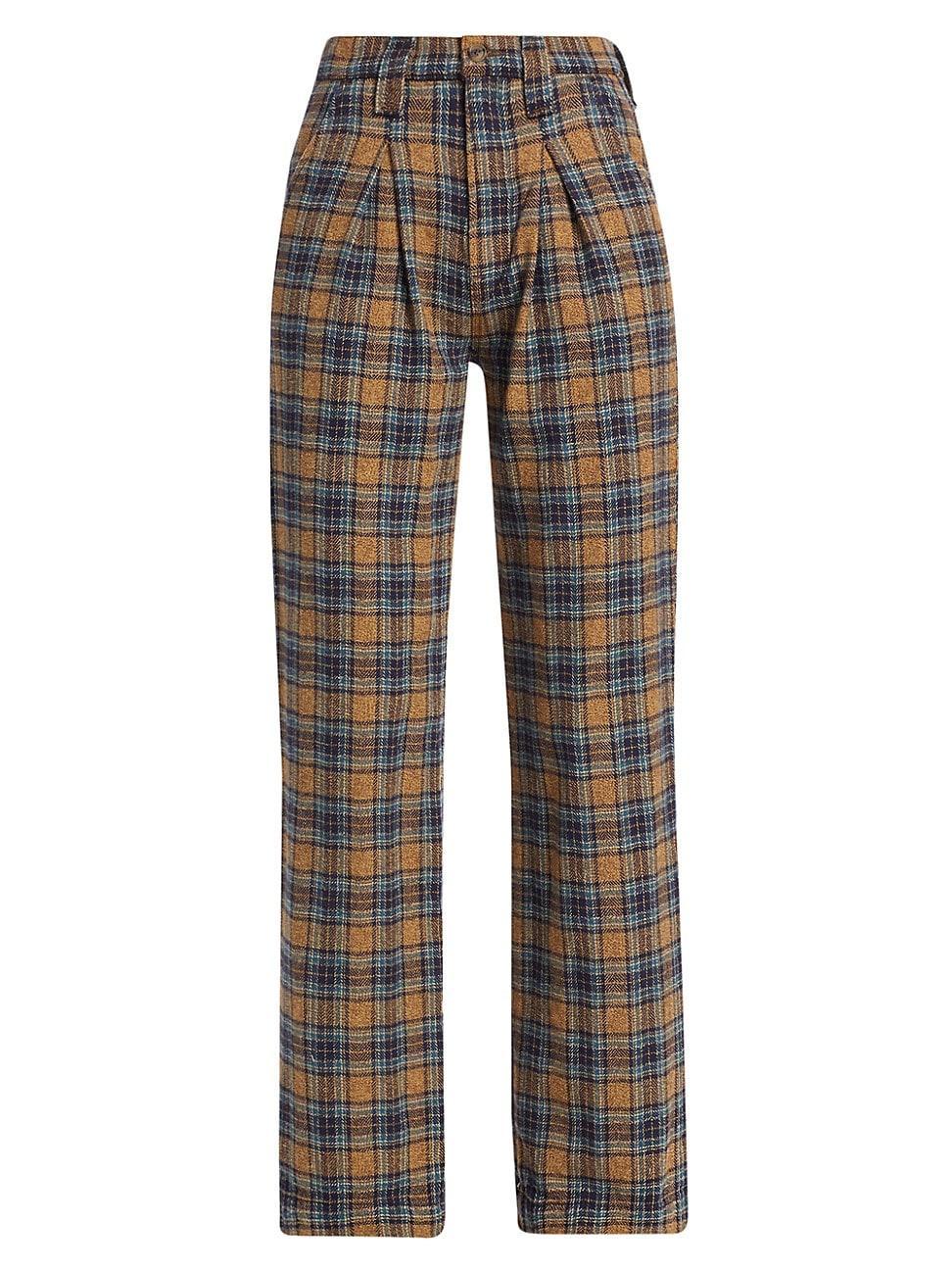 Womens The Maven Pleated Plaid Pants product image