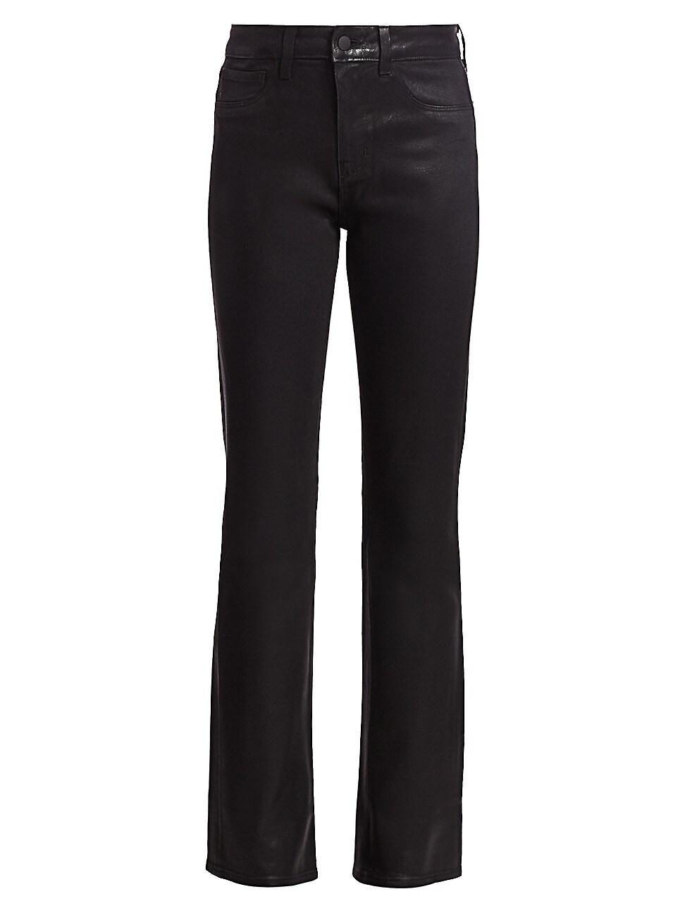 Womens Oriana High-Rise Straight-Leg Coated Jeans Product Image