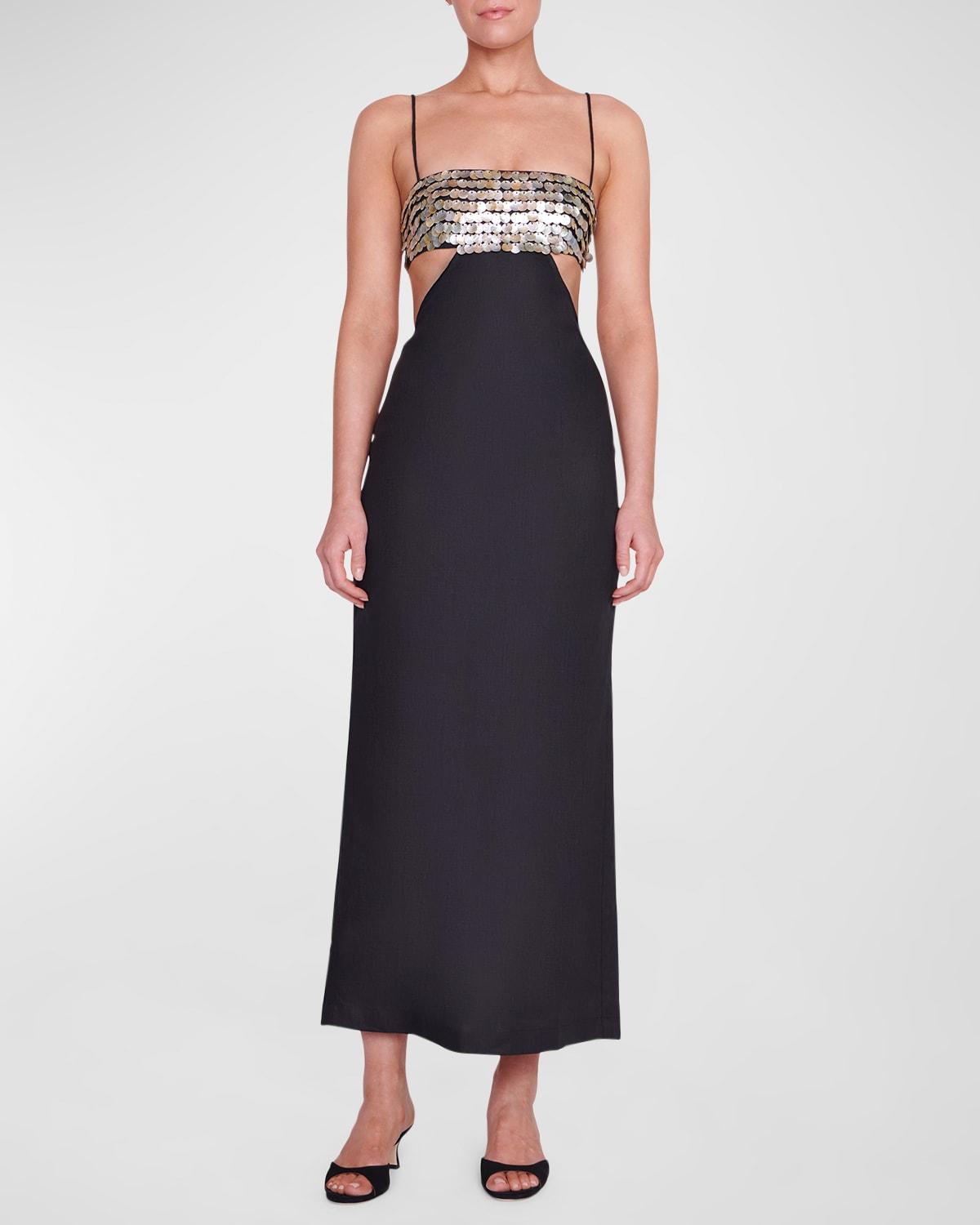 Jada Sequined Bodice Cutout Midi Dress Product Image