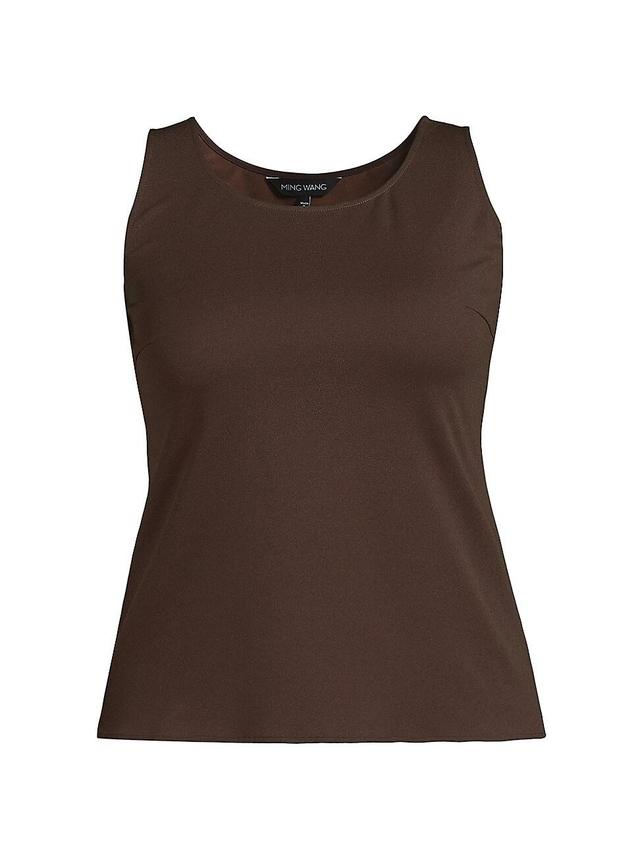 Womens Plus Size Stretch Crepe Scoopneck Tank Top Product Image