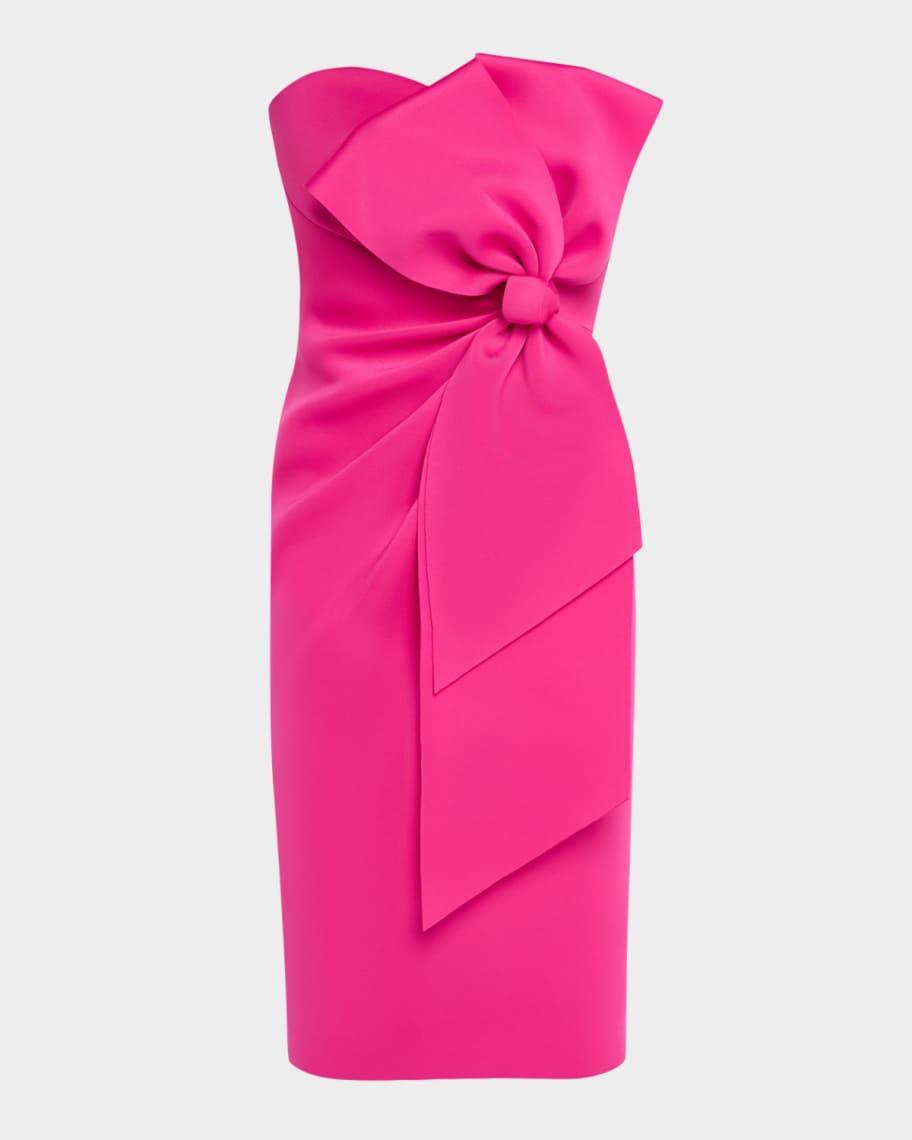 Strapless Bow-Front Bodycon Dress Product Image