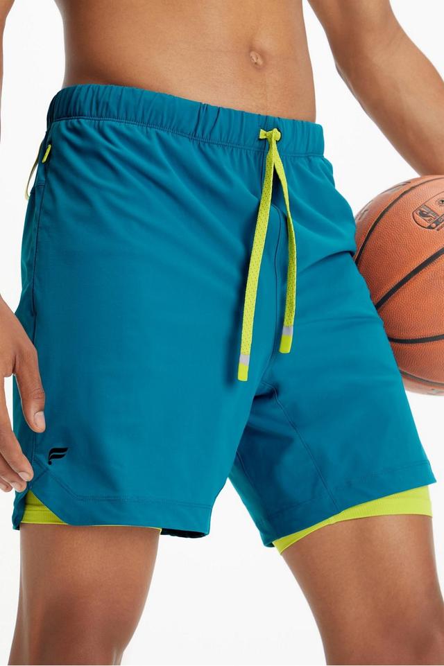 Fabletics Men The One Short (Lined) male Nautical Teal Size L Product Image