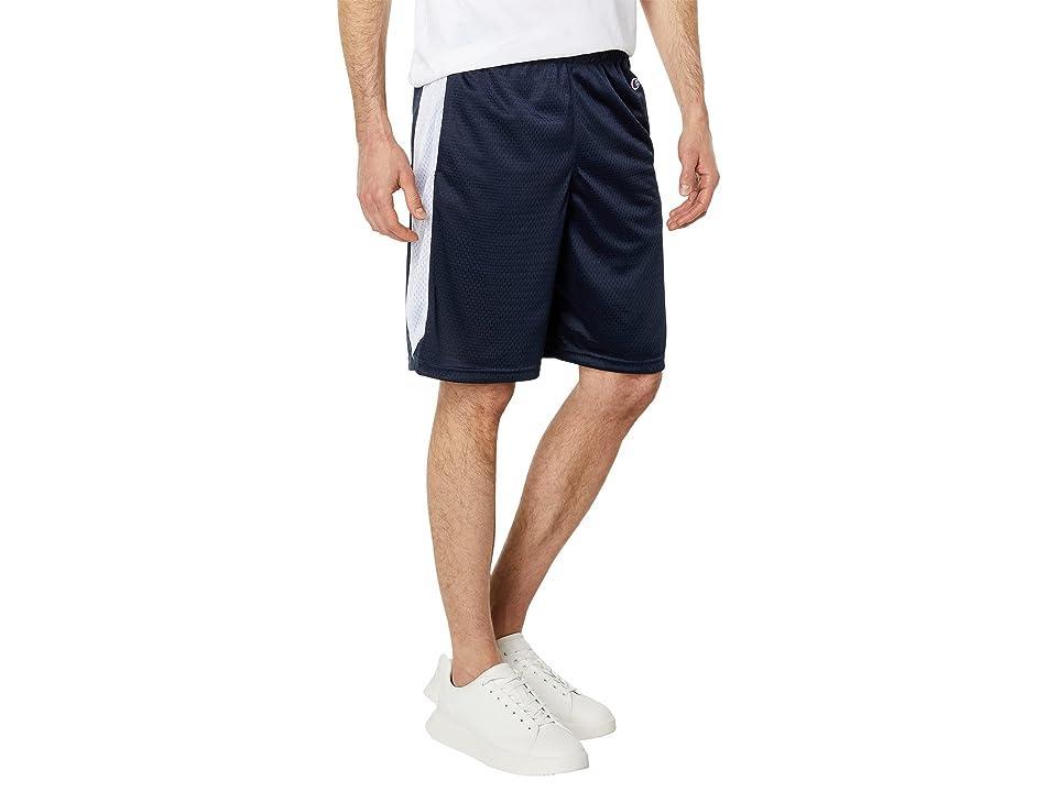 Champion 10 Mesh Basketball Shorts (Navy/White) Men's Clothing Product Image