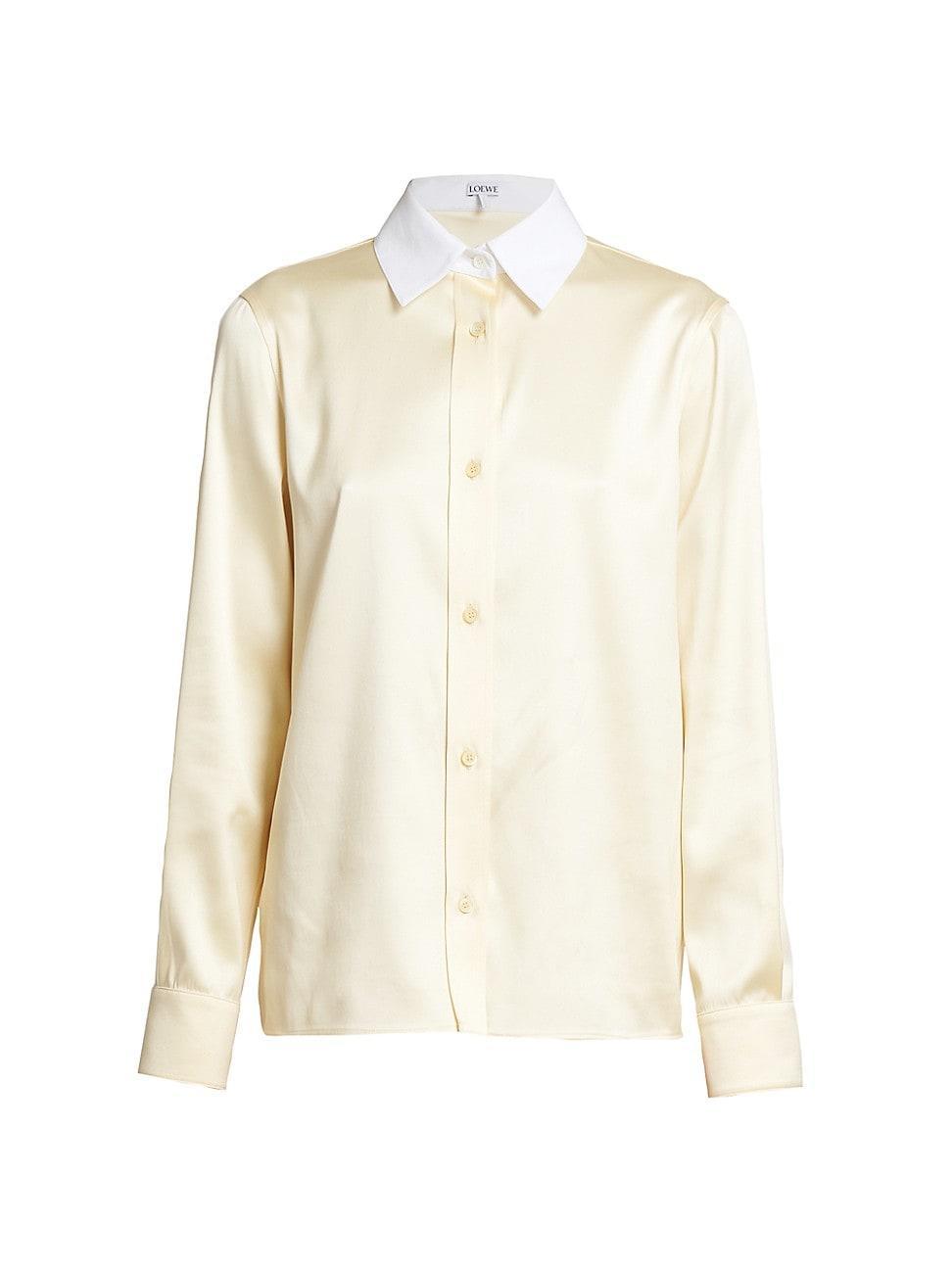 Womens Silk & Cotton Button-Up Shirt Product Image