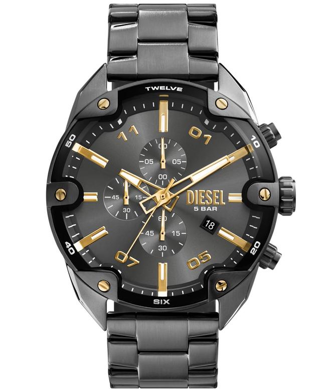 Diesel Mens Spiked Quartz Chronograph Gunmetal Stainless Steel 49mm - Gunmetal Product Image