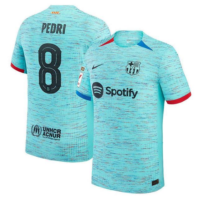 Mens Nike Pedri Aqua Barcelona 2023/24 Third Authentic Jersey Bar Turquoise A Product Image