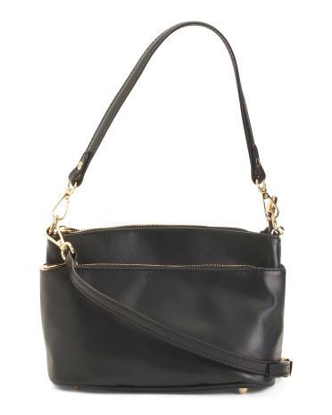 Leather Triple Entry Crossbody for Women Product Image