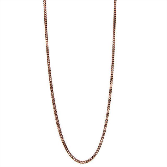 Mens Stainless Steel Franco Chain Necklace Cooper Tone Product Image