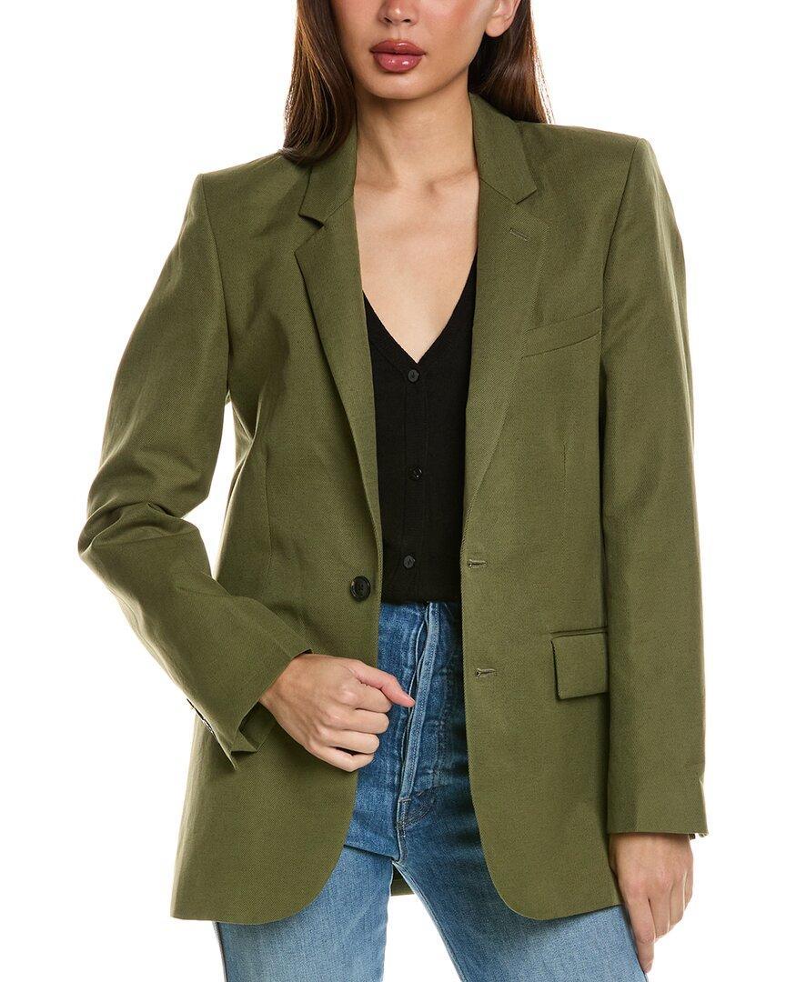 FRAME Denim Everyday Linen-blend Blazer In Green Product Image