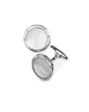 Mens Sterling Silver & Mother-Of-Pearl Cufflinks Product Image