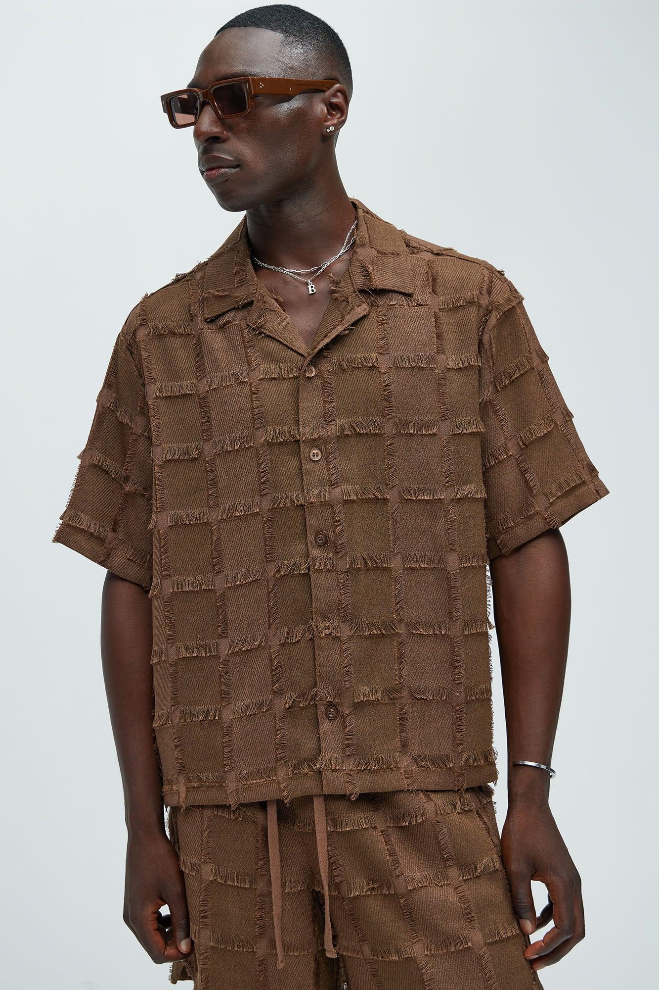 Window Textured Shirt - Brown Product Image