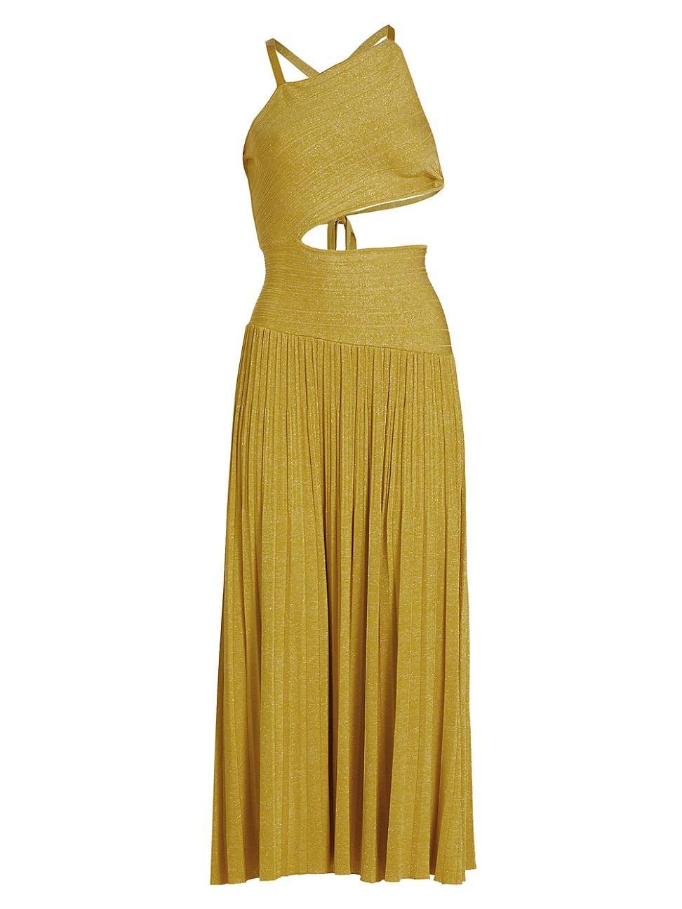 Womens Devi Metallic Cut-Out Maxi Dress Product Image