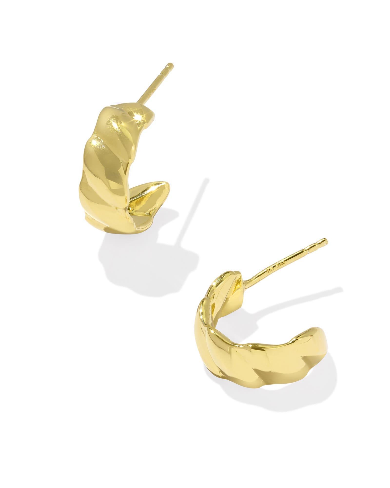 Tyler Wide Huggie Earrings in 18k Gold Vermeil Product Image