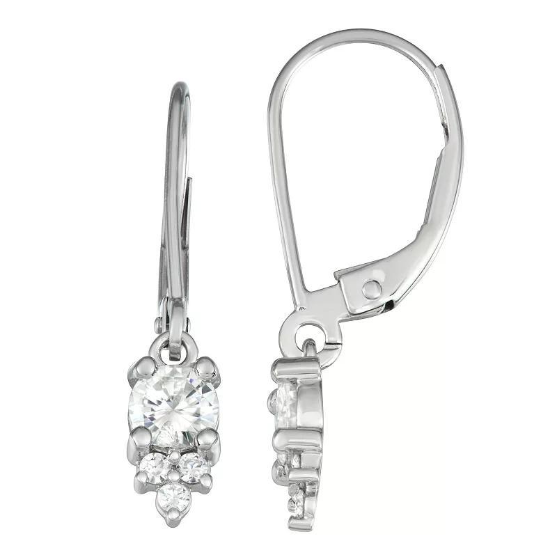 Charles & Colvard 1/2 Ct. T.w. Lab Created Moissanite Lever Back Earrings In 14K White Gold Product Image