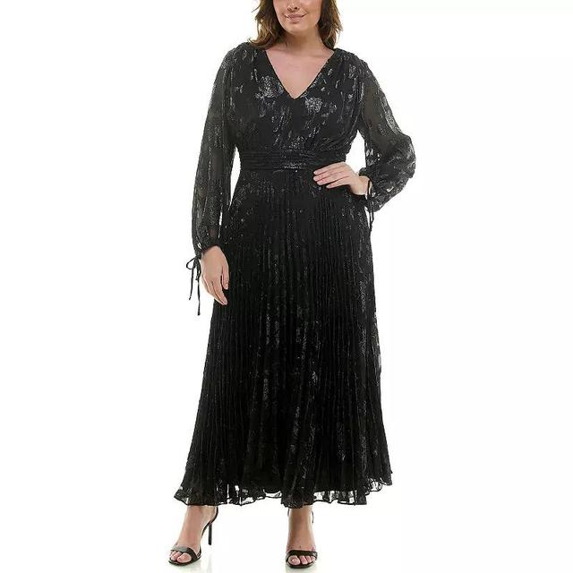 Plus Size Taylor Gathered Pleated Maxi Dress, Womens Product Image