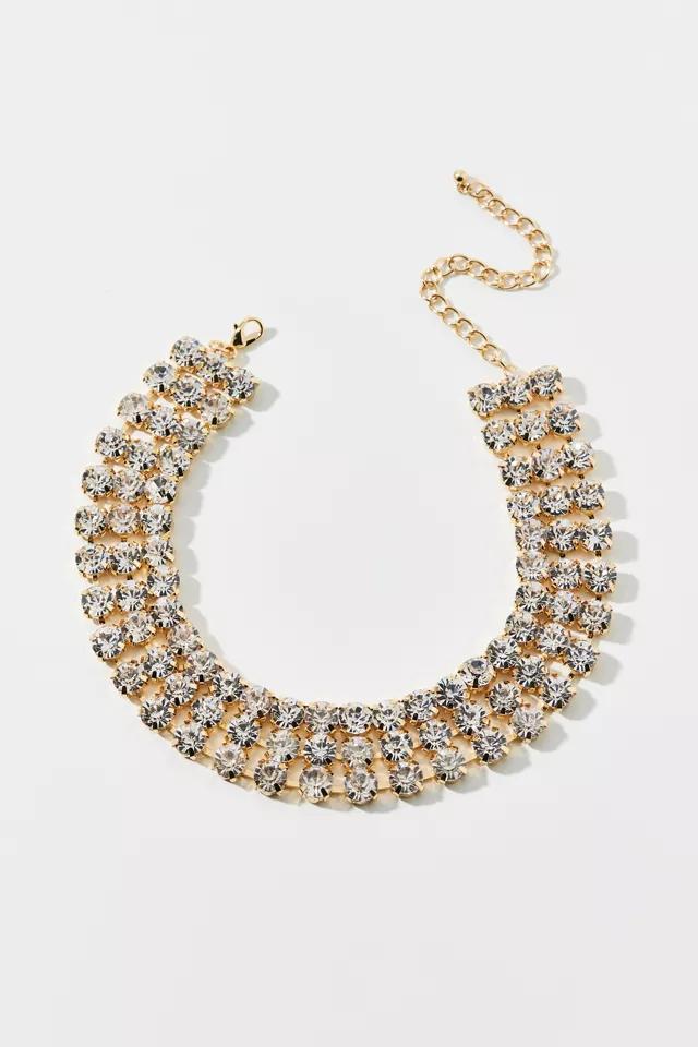 Triple Rhinestone Choker Necklace Product Image