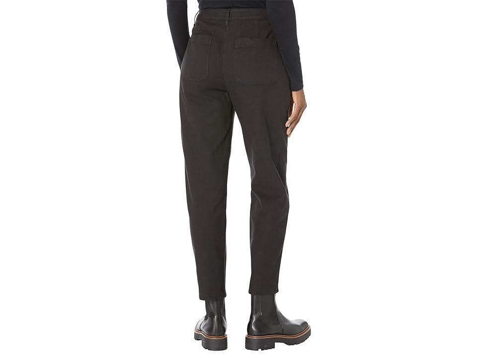 Eileen Fisher High-Waisted Tapered Ankle Pants (Black) Women's Clothing Product Image