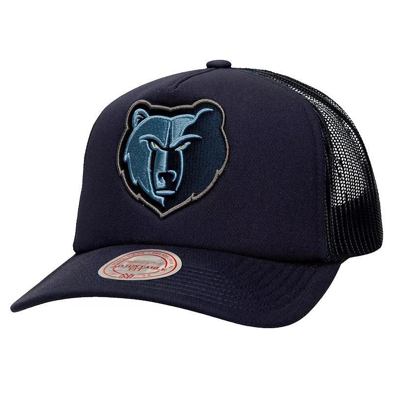 Mens Mitchell & Ness Navy Memphis Grizzlies Core Evergreen OTC Trucker Adjustable Hat, Grz Blue Product Image