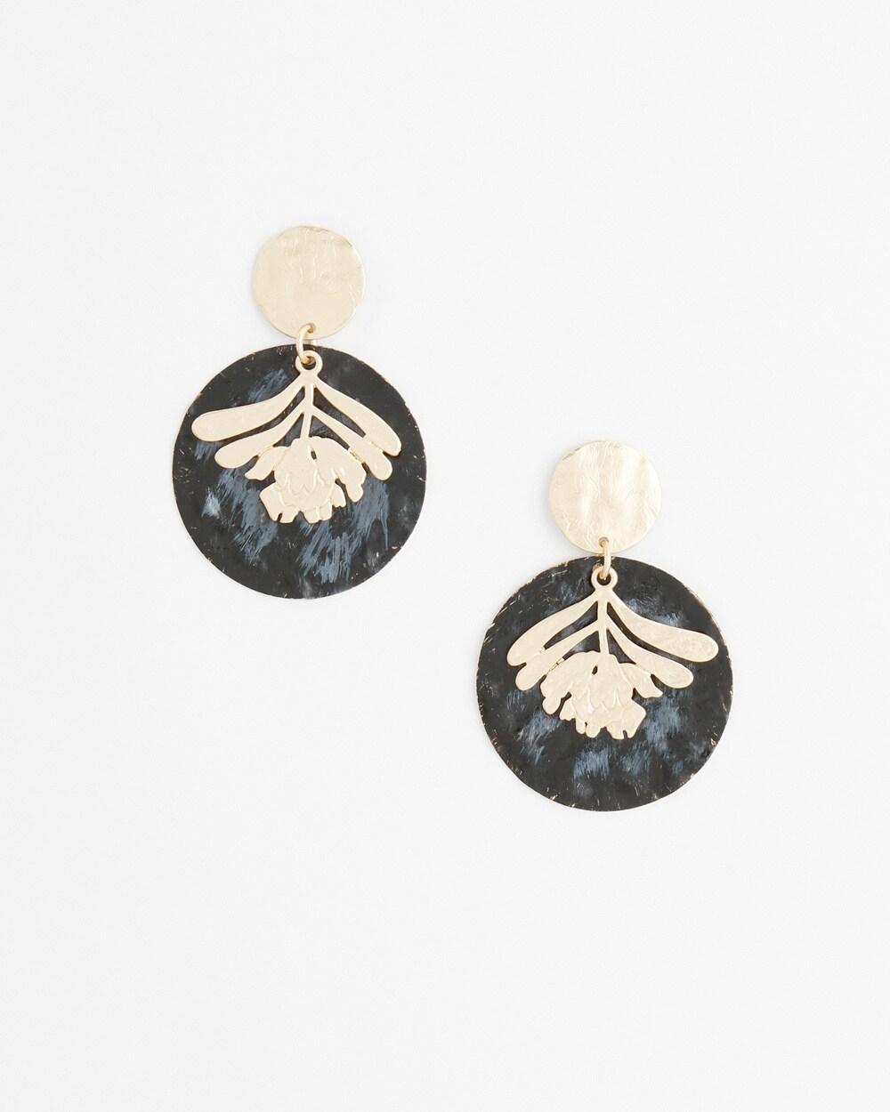 No Droop Black Leaf Drop Earrings   Chico's - Black - Women Product Image