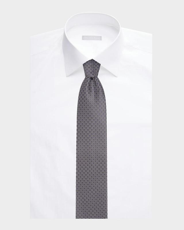 Mens Micro-Medallion Silk Tie Product Image