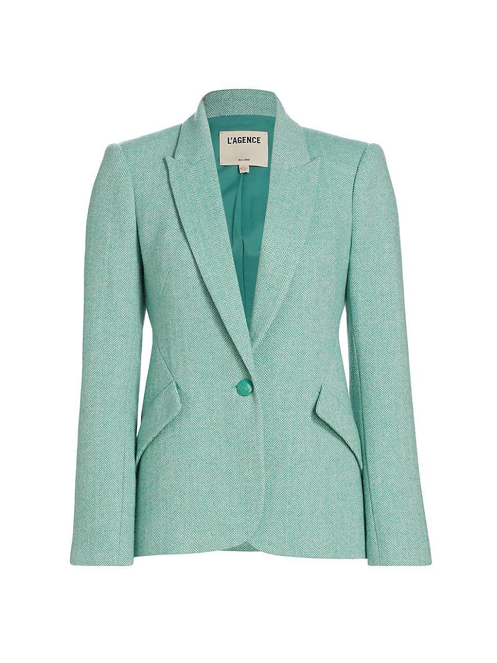 Womens Chamberlain Herringbone Wool-Blend Blazer Product Image