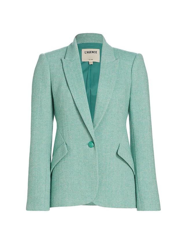 Womens Chamberlain Herringbone Wool-Blend Blazer Product Image