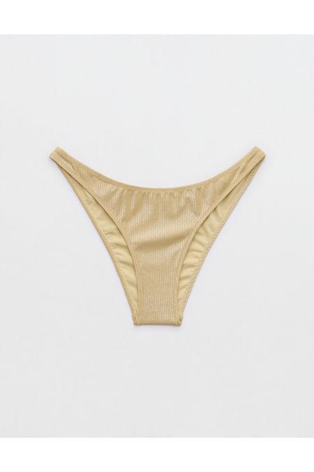 Aerie Metallic Low Rise Cheeky Bikini Bottom Women's Product Image