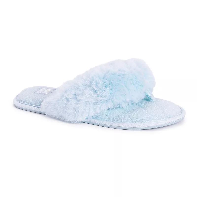 MUK LUKS Maren Faux Fur Womens Thong Slippers Product Image